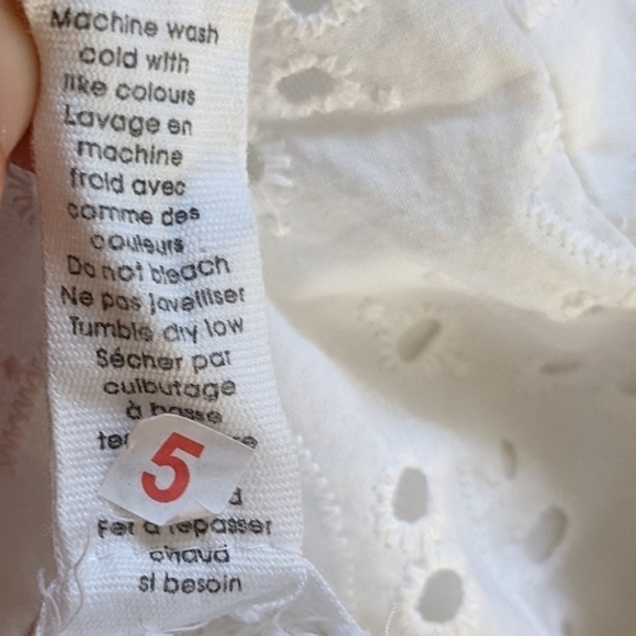 Japna embroidered see through flutter  sleeves dress white Reworked XS @z - Picture 10 of 12